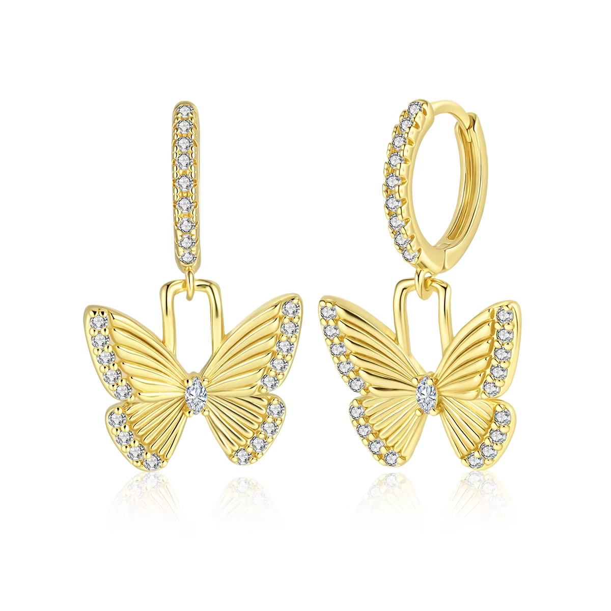 Brass Earrings with AAA Cubic Zirconia