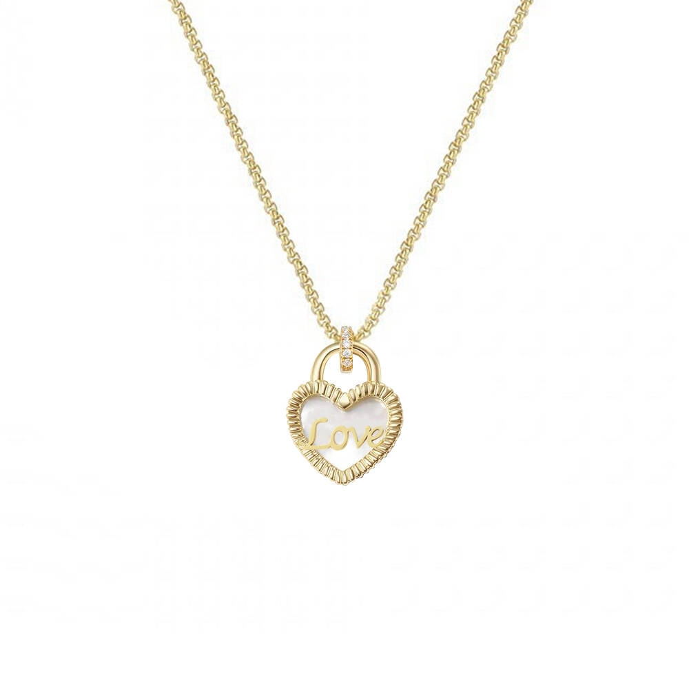 Valentine’s Day Heart Mother of Pearl Necklace – Love and Elegance