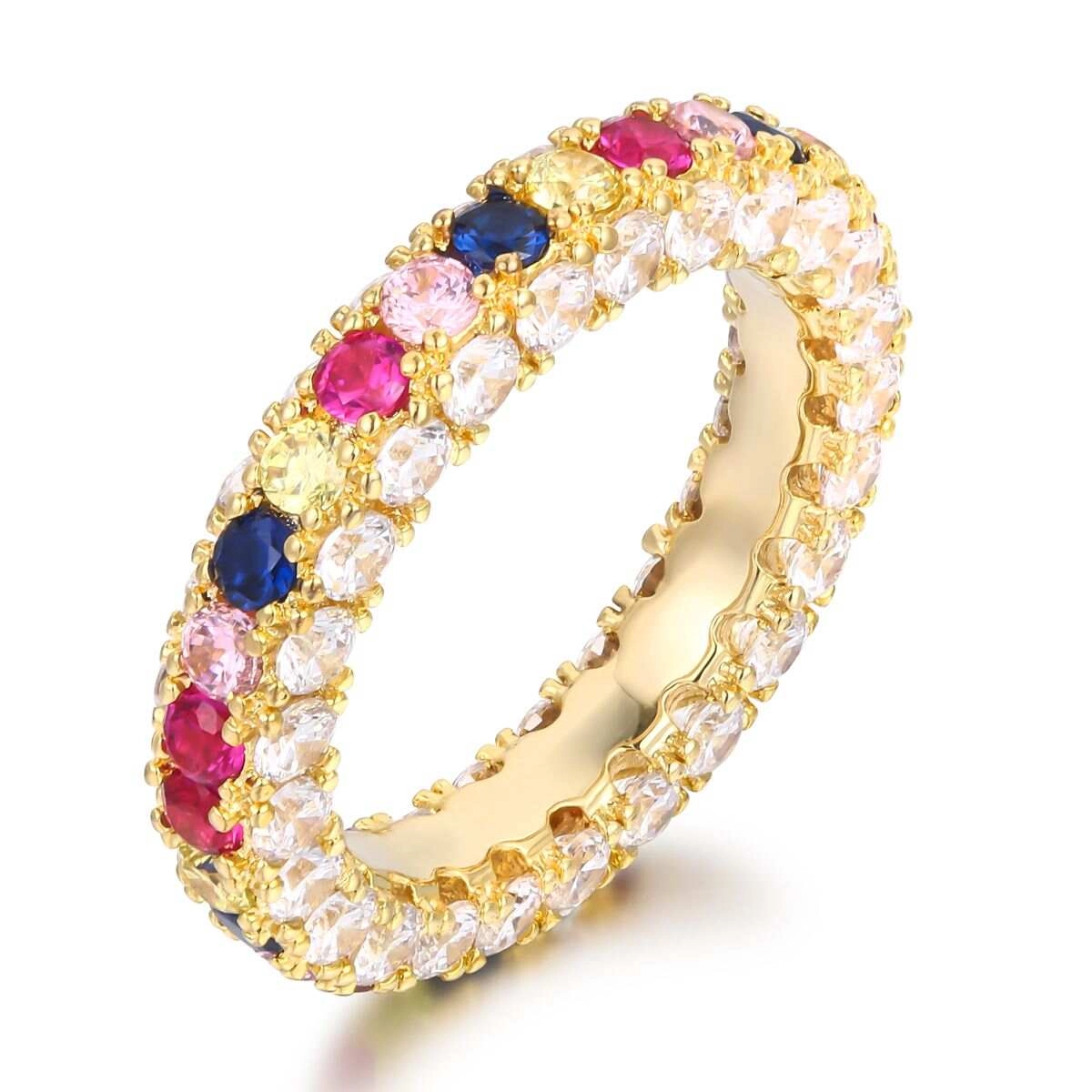Natural Stone Brass Rings