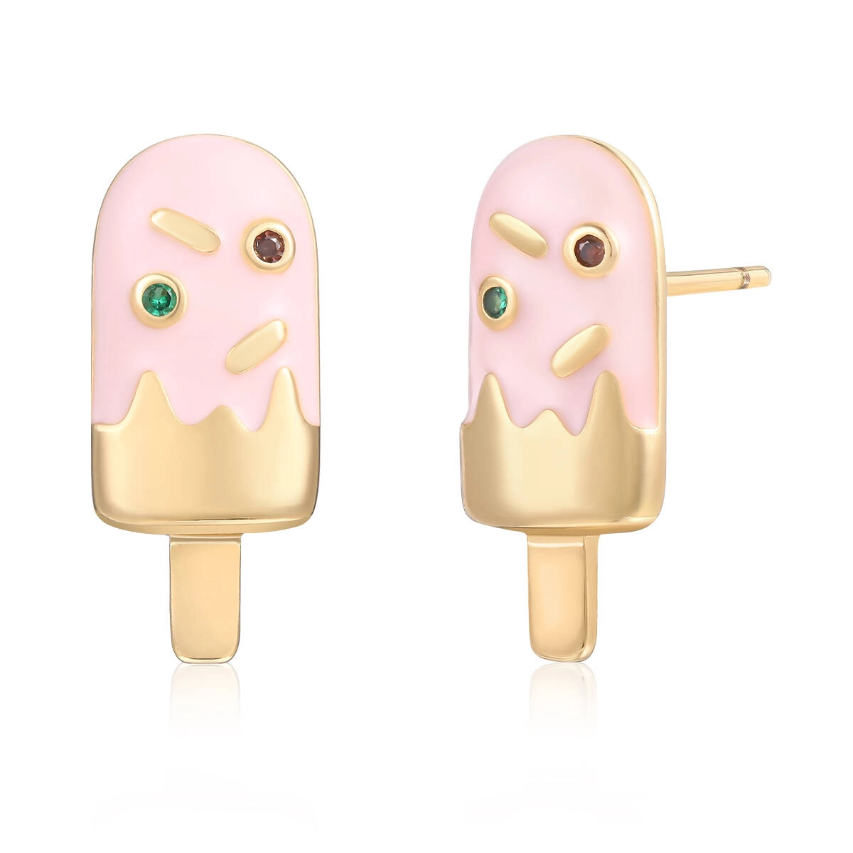 Natural Stone Brass Earrings