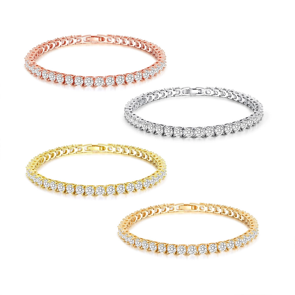 Customizable OEM ODM High-Quality Fashion Brass AAA Cubic Zirconia Classic Tennis Bracelet for Women Wholesale