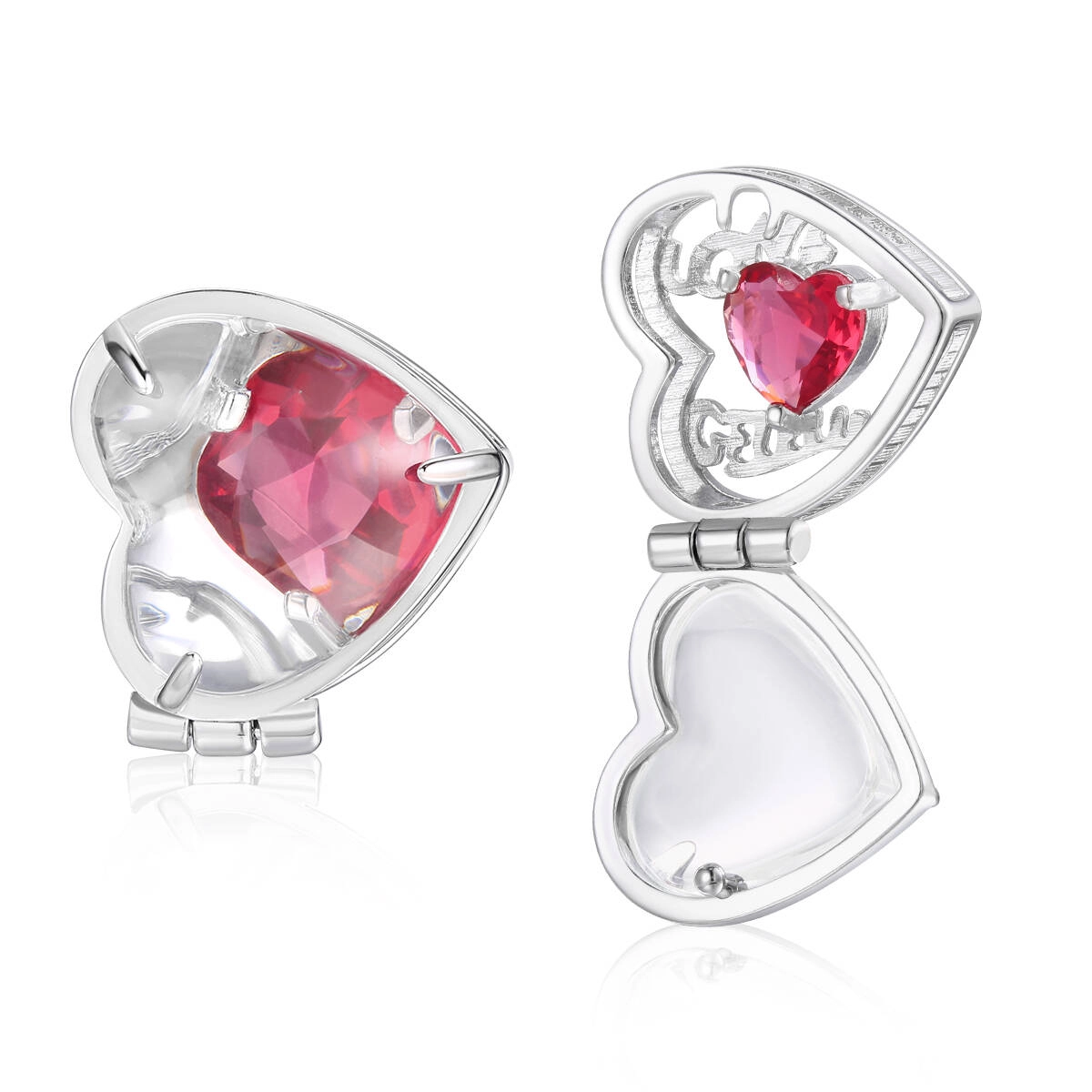 Vintage Heart Personalized Photo Zircon Earrings