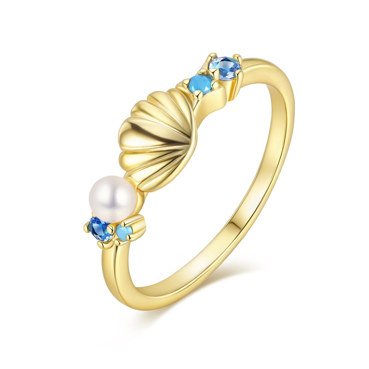 Custom Pearl Shell Ring in 925 Sterling Silver or Brass