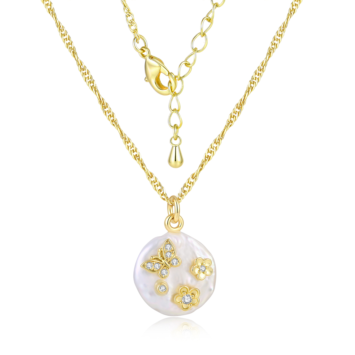 Custom 925 Silver Baroque Pearl Pendant Necklace private label program