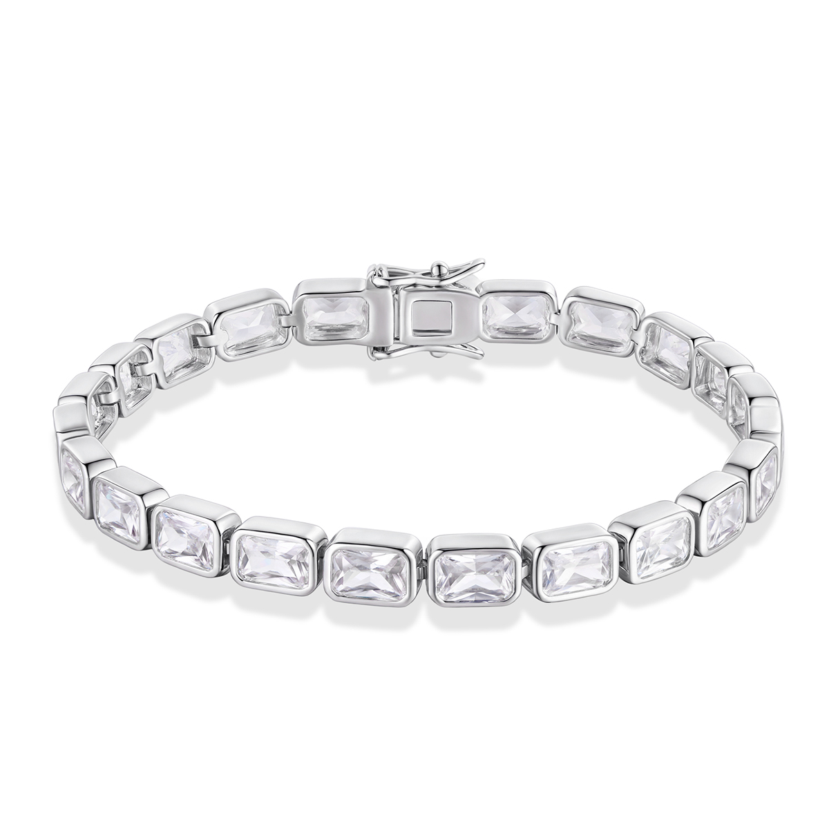 Sterling Silver Bracelets with AAA Cubic Zirconia